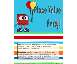 Place Value Party Place Value Activity