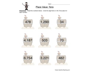 Place Value Tens Worksheet