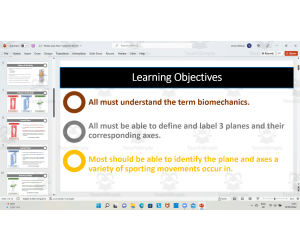 Planes and Axes of Movement in the Body