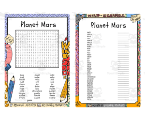 Planet Mars word search & scramble