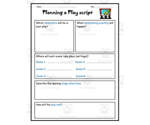 Planning a Play Script Worksheet