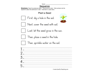 Plant a Seed Sequence Worksheet