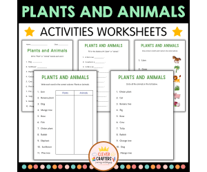 Plant vs Animal - Plants and Animals Activity Worksheets for Grade 2