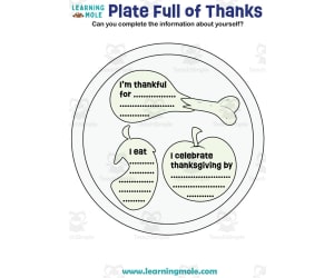 Plate Full of Thanks Activity