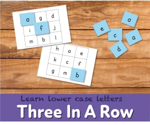 Play A Game Of Three In A Row With Lower Case Letters (4-7 years)