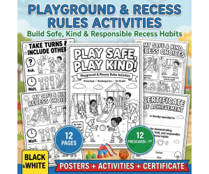 Playground Rules Activities | Recess Safety Book, Posters & Certificat