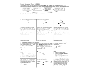 Points, Lines & Planes