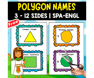 POLYGON NAMES FROM 3 TO 12 SIDES | ENGLISH-SPANISH RESOURCE