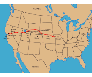 Pony Express Trail Map – Routes Graphic