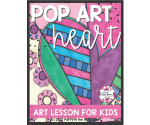 Pop Art Heart Art Lesson for Kids