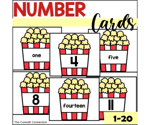 Popcorn Number Cards