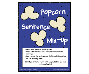 Popcorn Sentence Mix-Up Activity