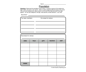 Population Collection Worksheet