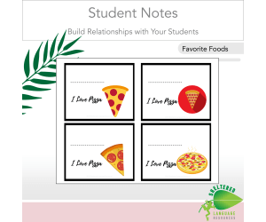 Positive Notes to Students - Food Themed