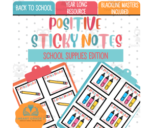 Positive Sticky Notes: School Supplies Edition
