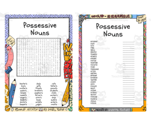 Possessive Nouns word search & scramble