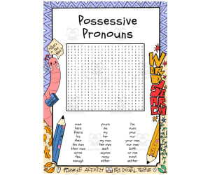 Possessive Pronouns word search puzzle worksheet activity