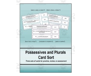 Possessives and Plurals Card Sort