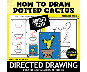 Potted Cactus Directed Drawing | How To Draw