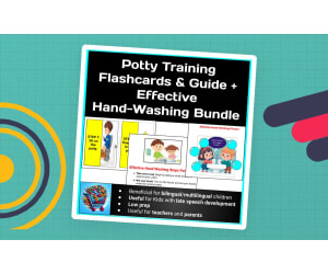 Potty Training Flash Cards, Charts, Games + Hand-Washing Poster Bundle