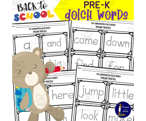 Pre-K Dolch Words Tracing Practice