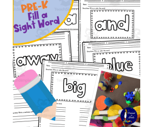 Pre-K Fill a Sight Word