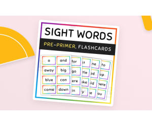 Pre-Primer Sight Words Flashcards – Rainbow Set