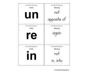 Prefix Flash Cards