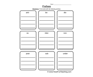 Prefix List Worksheet