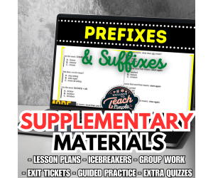 Prefixes and Suffixes Supplementary Materials - Grades 1-2 (PDF)