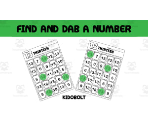 PreK Dab a Dot Number Activity - Number 13