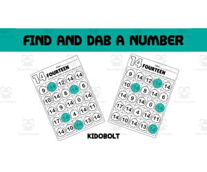 PreK Dab a Dot Number Activity - Number 14