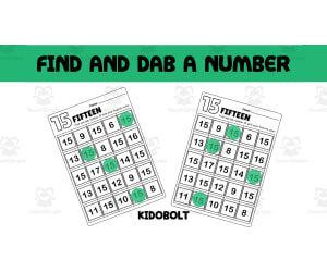 PreK Dab a Dot Number Activity - Number 15