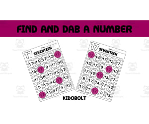 PreK Dab a Dot Number Activity - Number 17