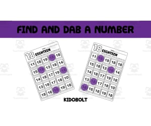 PreK Dab a Dot Number Activity - Number 18