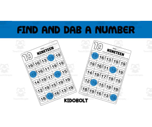 PreK Dab a Dot Number Activity - Number 19