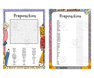 Preposition word search & scramble