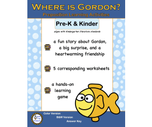 PREPOSITIONS STORY, ACTIVITY & WORKSHEETS | Pet Fish Theme