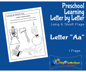 Preschool Letter by Letter: Letter A - Long and Short Vowel Sounds