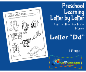 Preschool Letter by Letter: Letter D - Circle the Picture