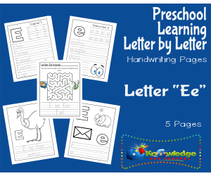 Preschool Letter by Letter: Letter E - Handwriting