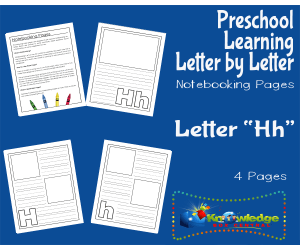 Preschool Letter by Letter: Letter H - Notebooking