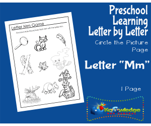 Preschool Letter by Letter: Letter M - Circle the Picture