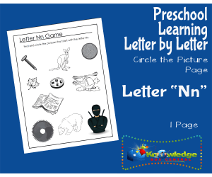 Preschool Letter by Letter: Letter N - Circle the Picture