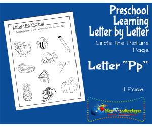 Preschool Letter by Letter: Letter P - Circle the Picture