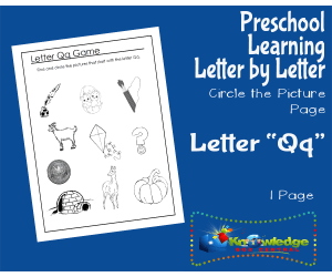 Preschool Letter by Letter: Letter Q - Circle the Picture