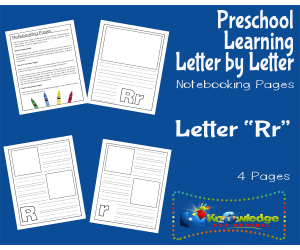 Preschool Letter by Letter: Letter R - Notebooking