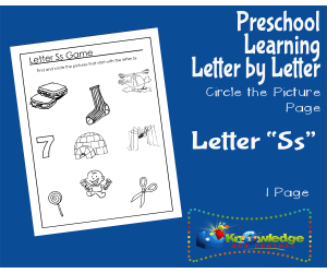 Preschool Letter by Letter: Letter S - Circle the Picture