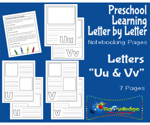 Preschool Letter by Letter: Letters U & V - Notebooking