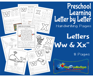 Preschool Letter by Letter: Letters W & X - Handwriting